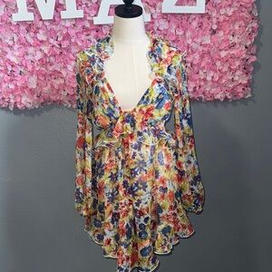 Floral Ruffle Women's Top